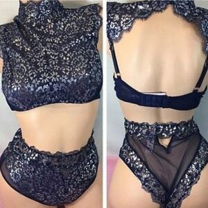 Victoria's Secret Black Lace Bra Set